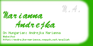 marianna andrejka business card